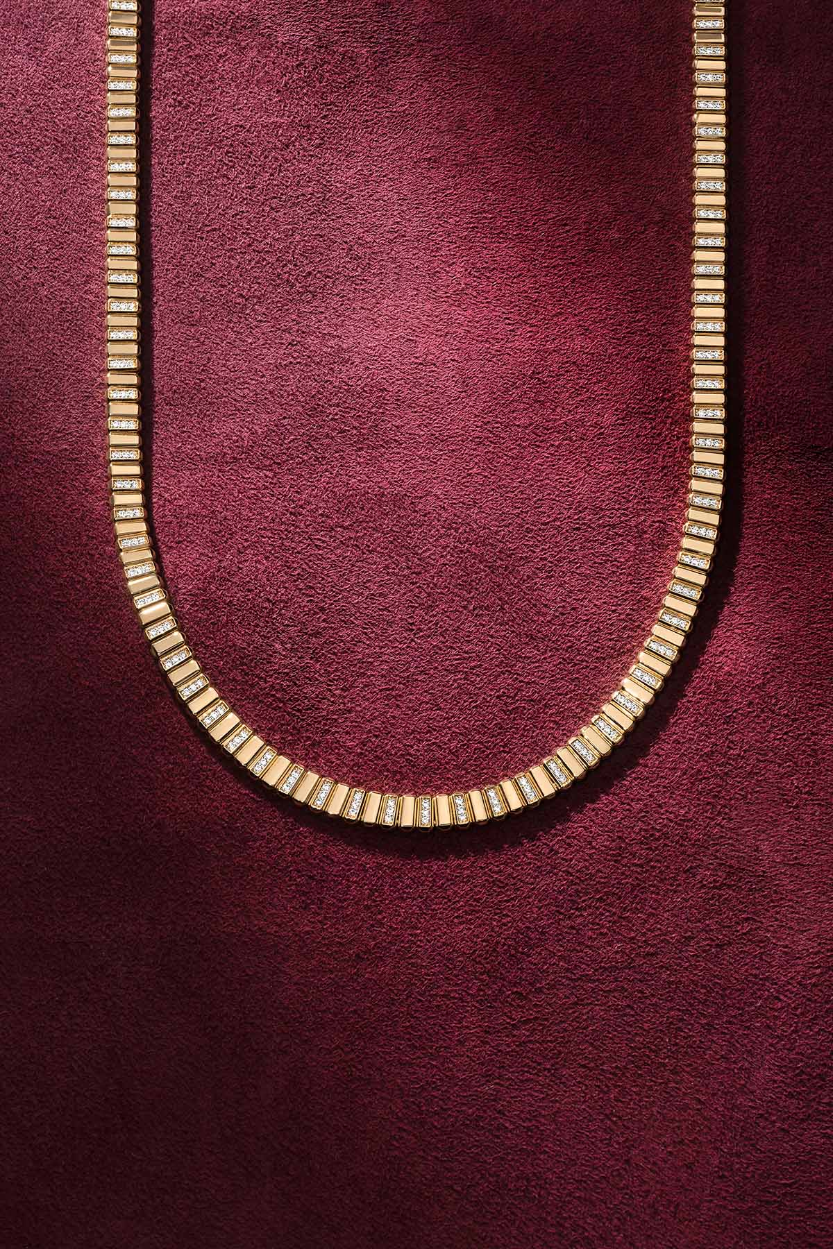 APM Monaco Automne Graphique choker or jaune 40 cm