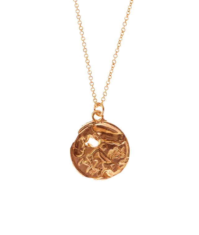 Alighieri Aquarius Medallion collier zodiaque plaqué or