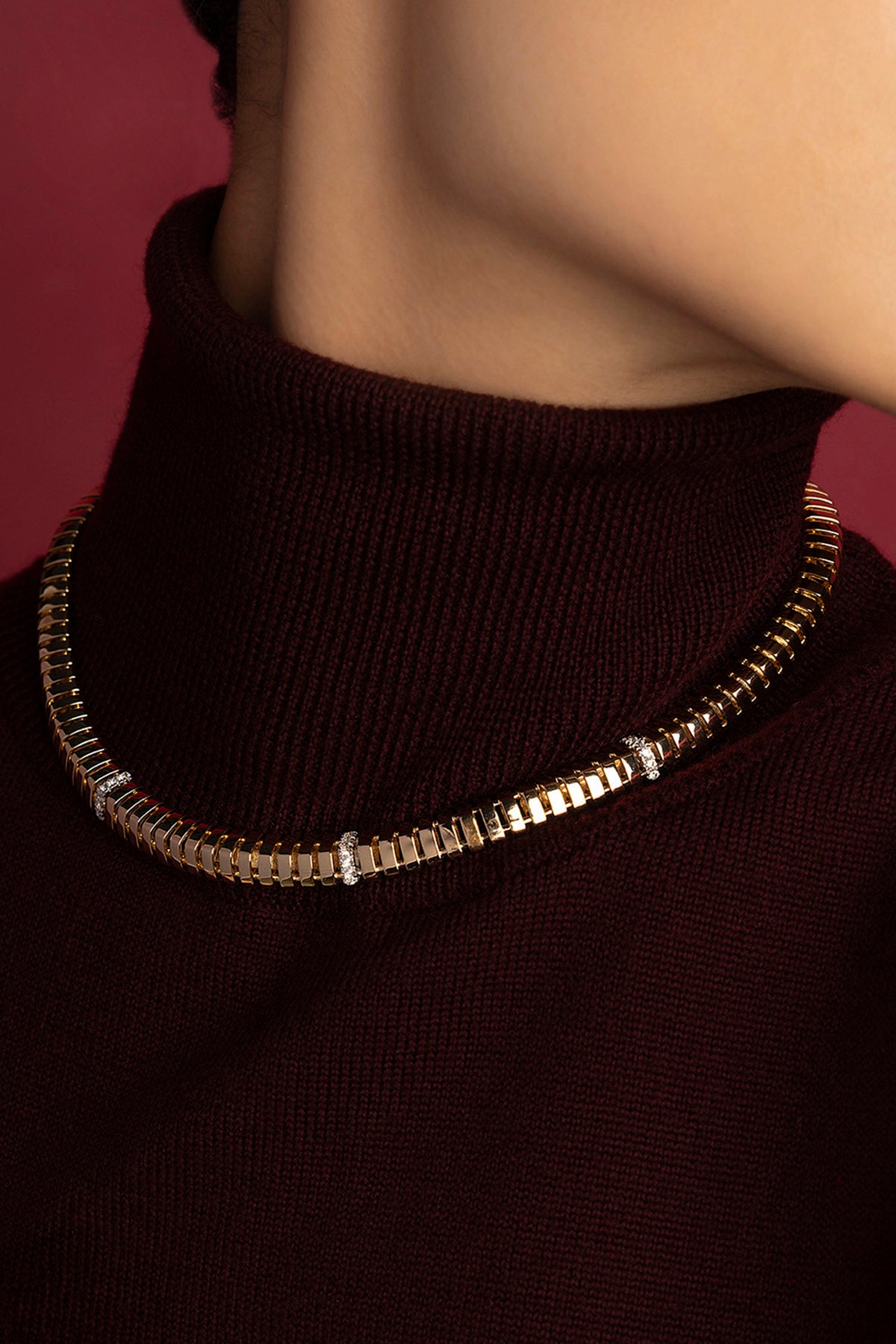 APM Monaco Soleil Rayon collier ras de cou doré 9 mm