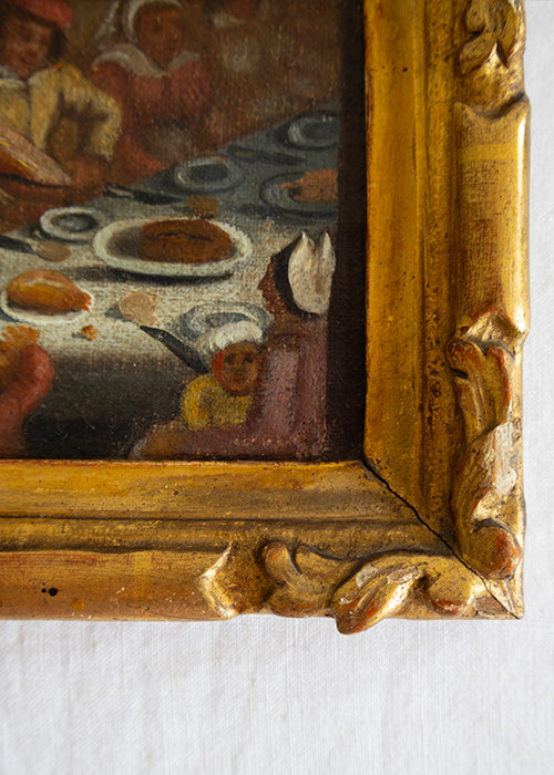 Aimée Aimer Œuvres Huile sur toile 10 x 15,5 cm banquet