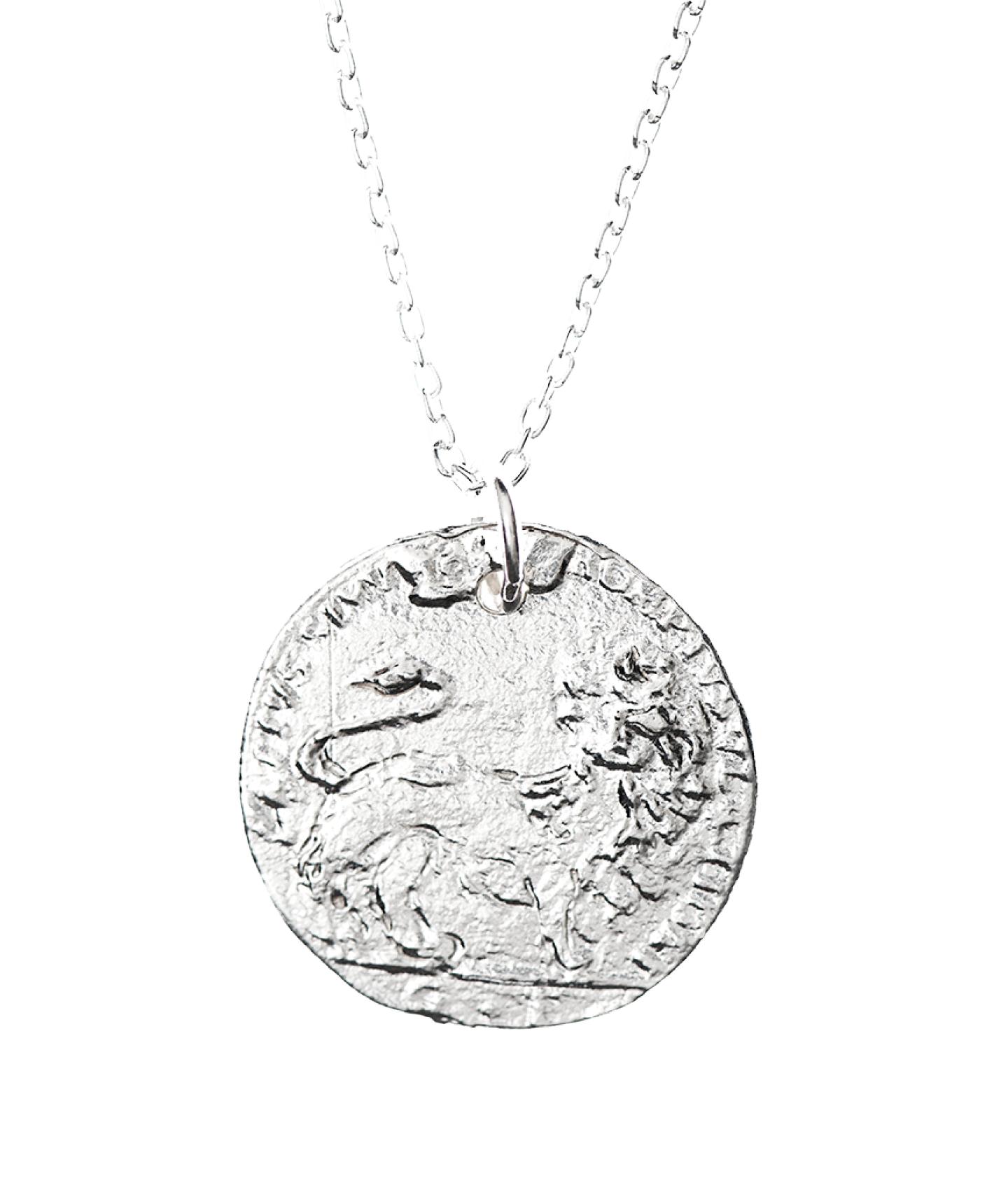 Alighieri Snow Lion Medallion collier argent pièce lion