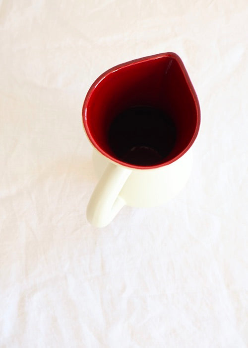 Aimée Aimer Pichet Blanc Vermillon carafe faïence 21 cm