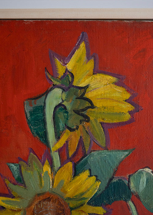 Aimée Aimer Œuvres huile sur toile Marchou tournesols 65x54
