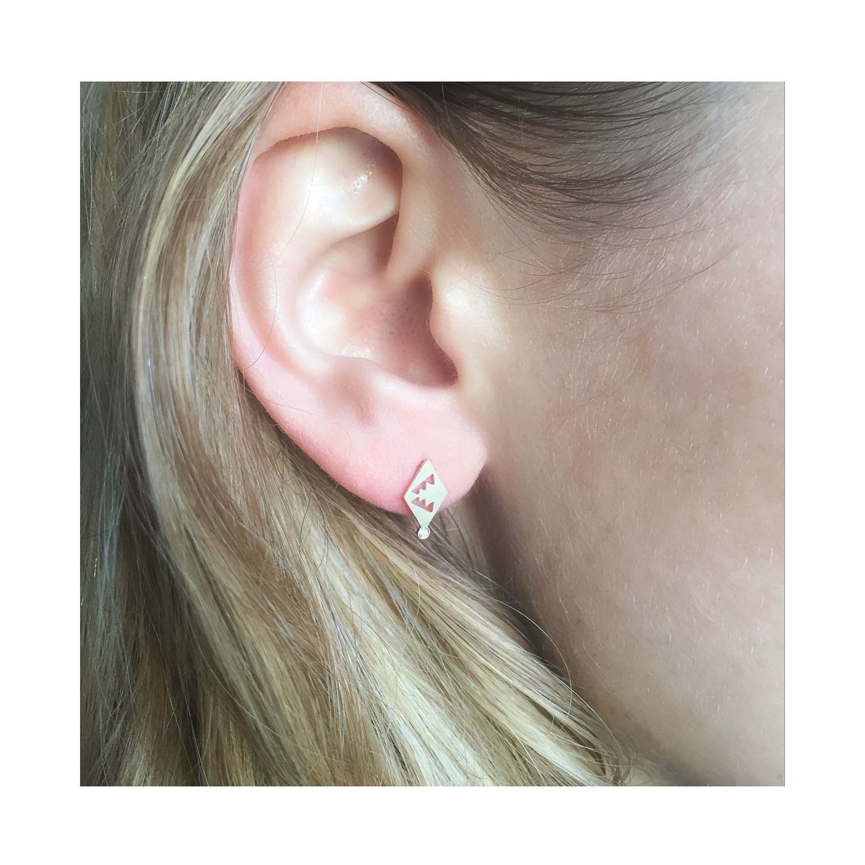 Aimée Aimer Crocophant boucles oreilles or jaune diamant paire
