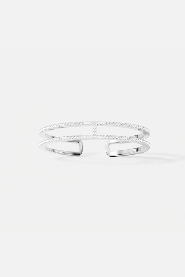 APM Monaco Croisette Cannes jonc rhodié pavé zircon