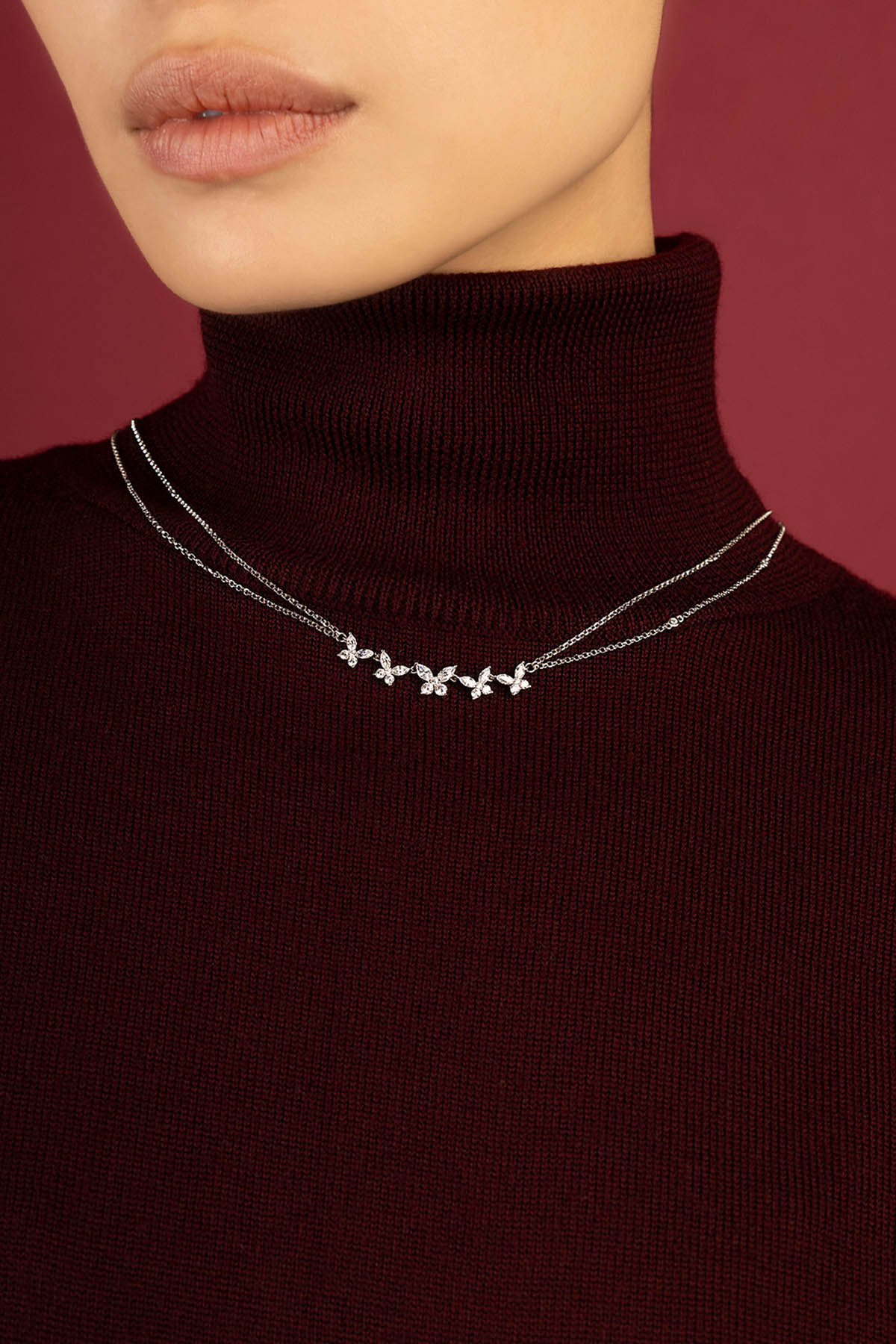 APM Monaco Lumière Papillon collier argent 38-65 cm
