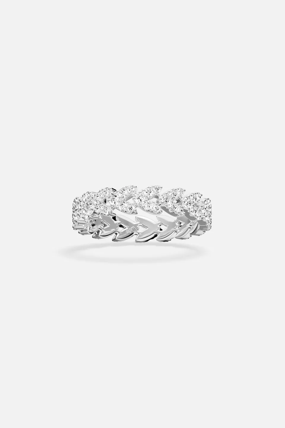 APM Monaco Automne Couture Bague blanche Taille 52 pavé