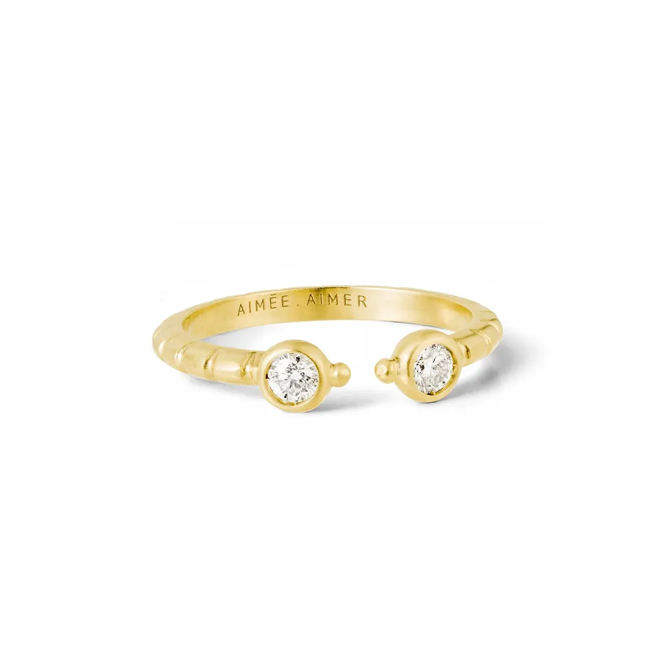 Aimée Aimer Folles Iguazu bague or jaune diamants taille 52