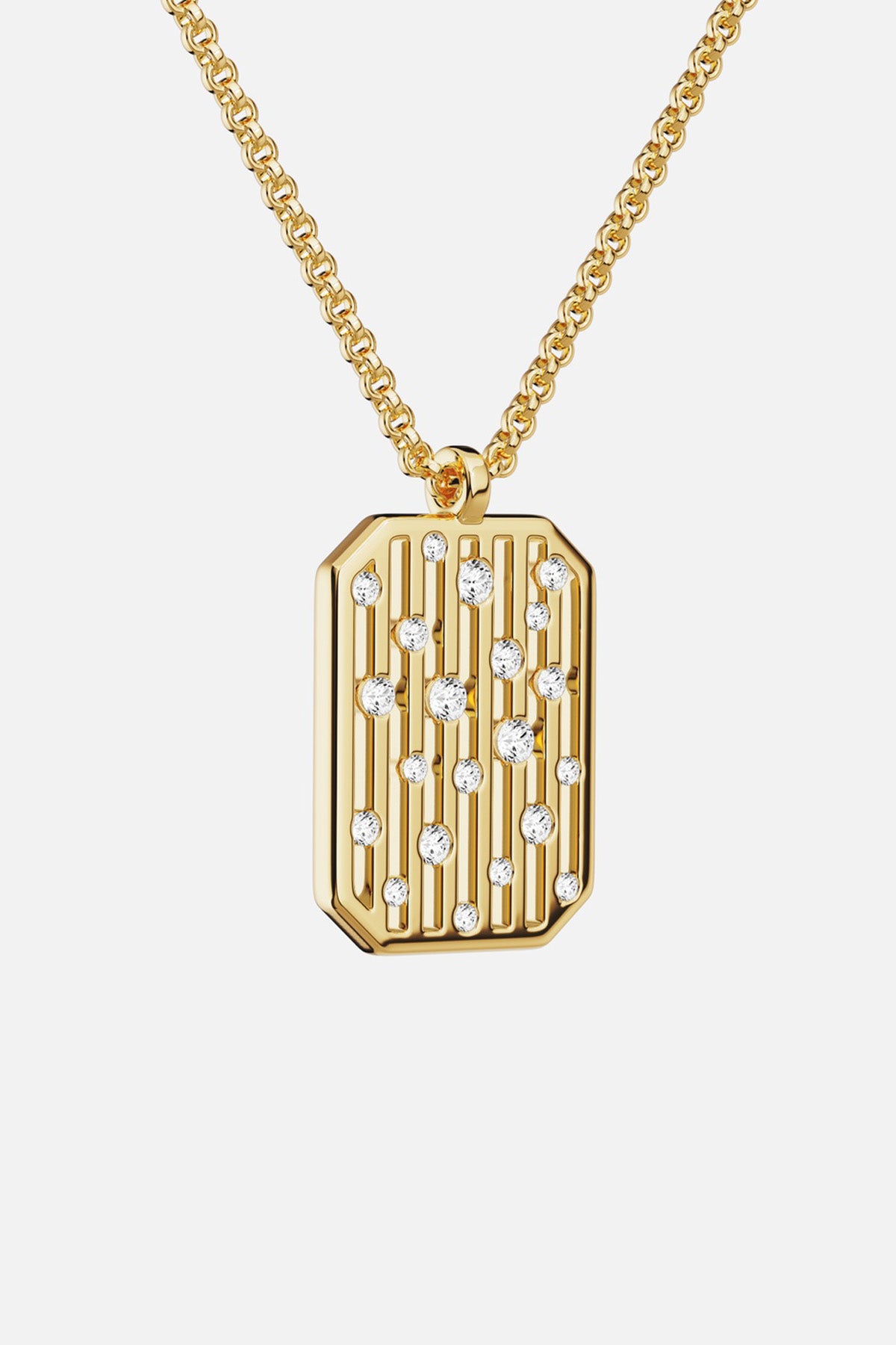 APM Monaco Automne Graphique collier plaque or jaune réglable