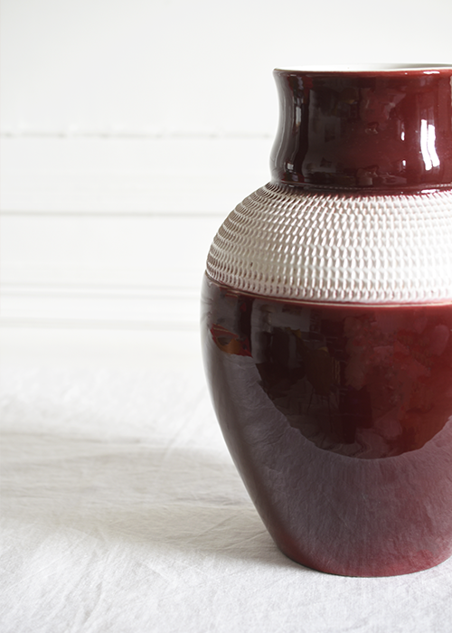 Aimée Aimer Vase Cassis Pol Chambost vase faïence rouge 33 cm