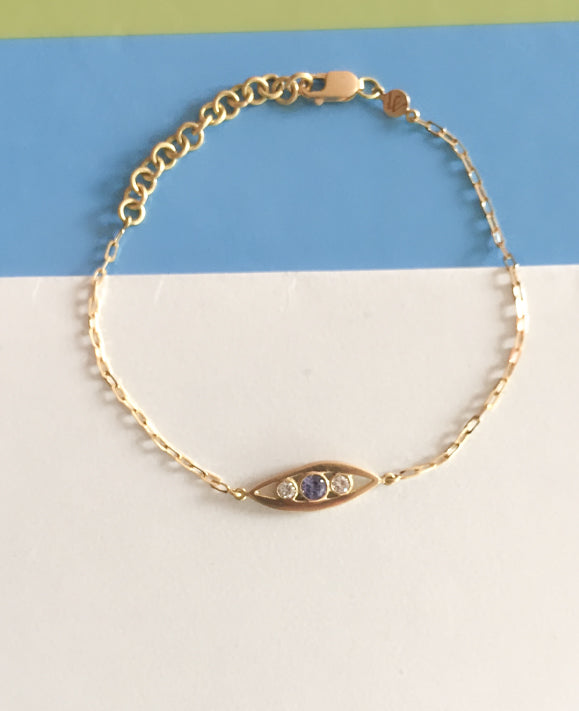 Aimée Aimer Bel Aloha bracelet or jaune tanzanite diamants
