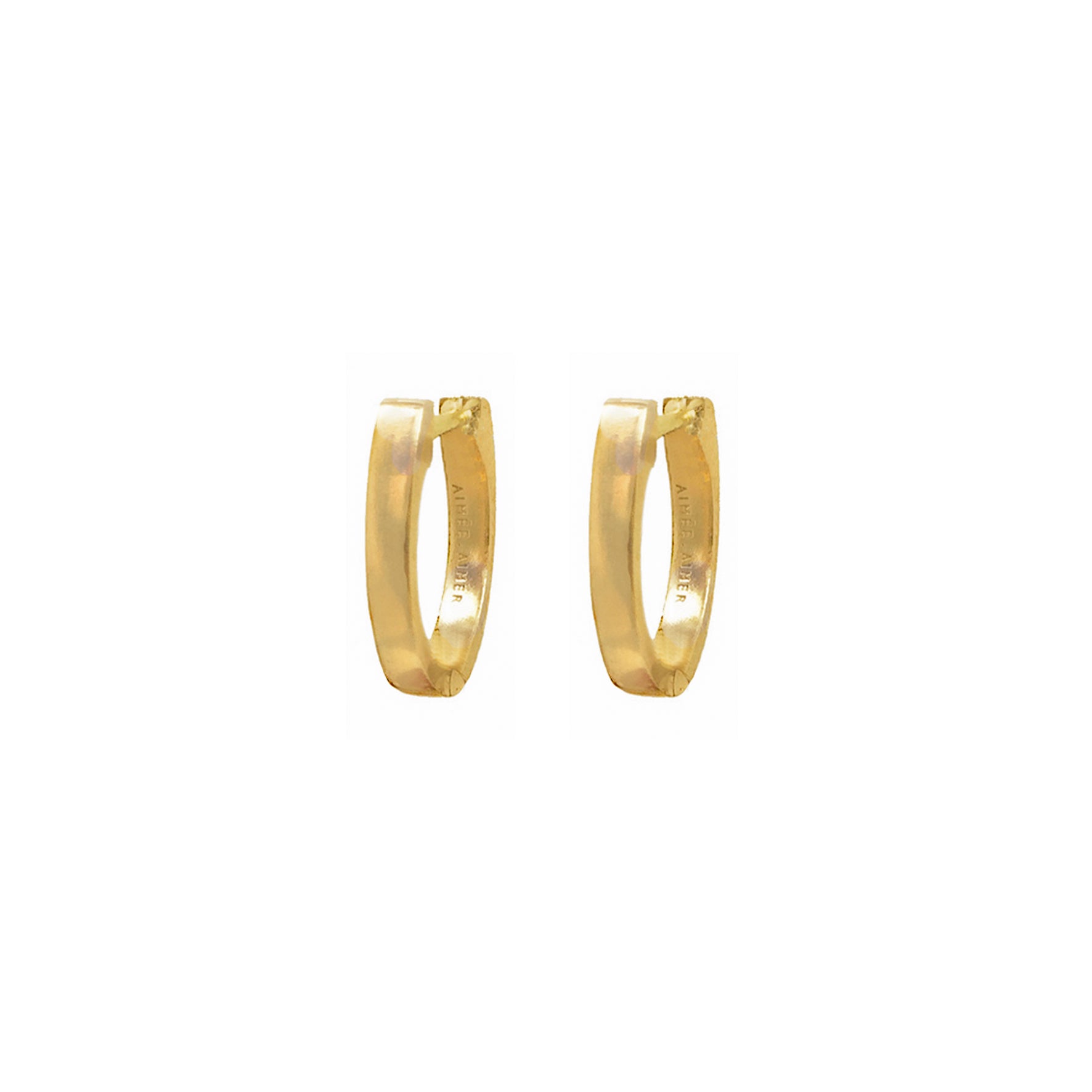 Aimée Aimer Petite Créole or jaune 11 mm paire satinée