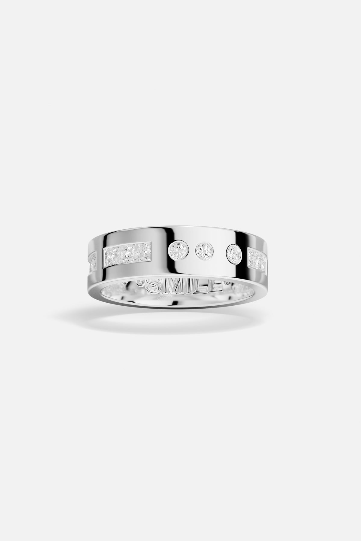 APM Monaco Morse SMILE bague fine blanc 5 mm