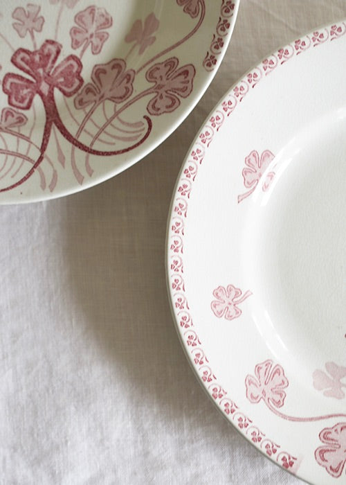 Aimée Aimer Art de la table Assiettes trèfle rose lot 6