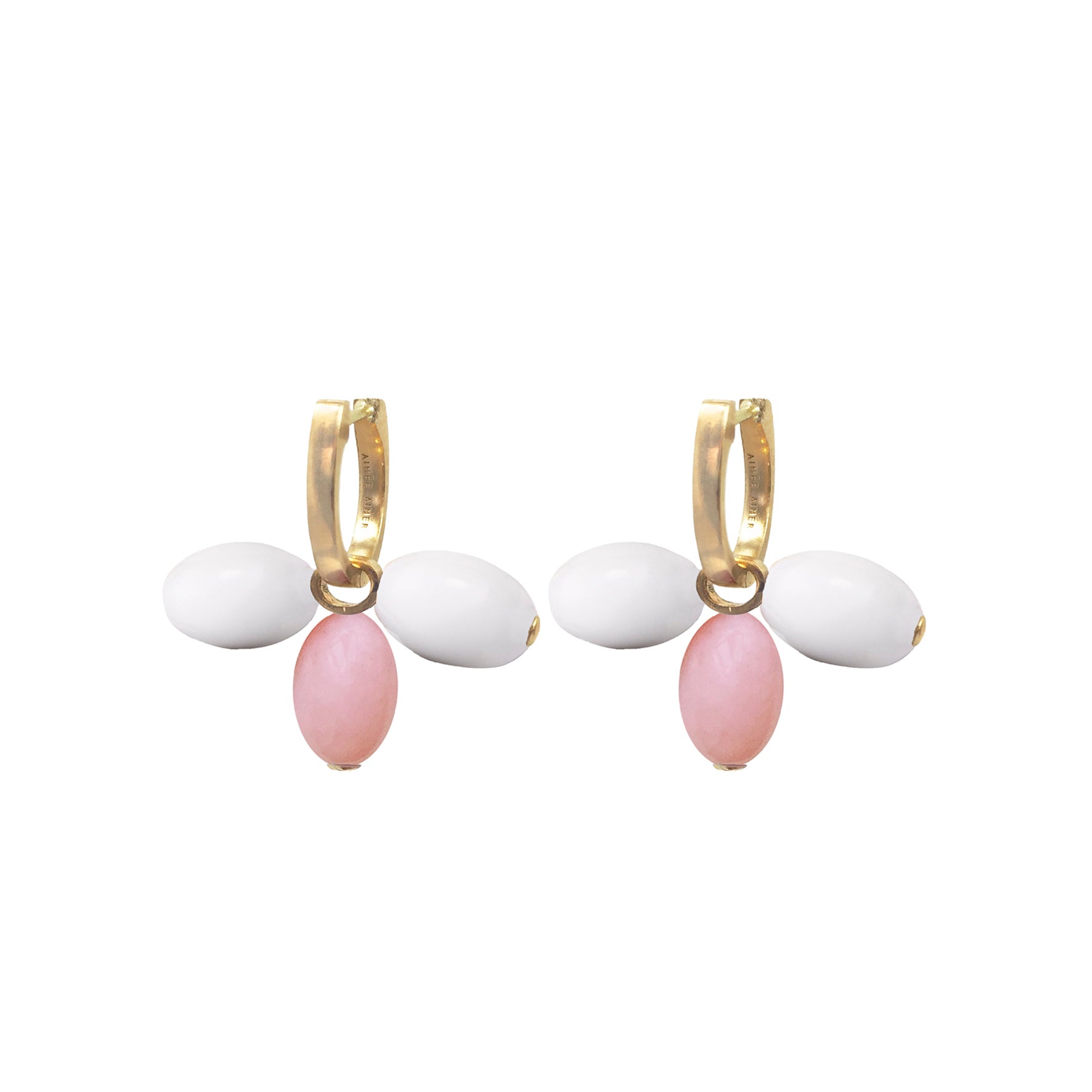 Aimée Aimer Tiare Créole or jaune agate blanche opale unité