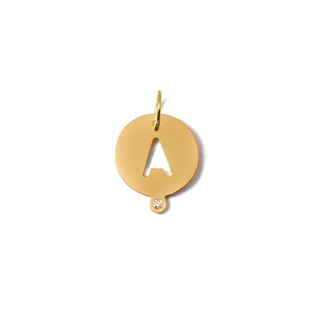 Aimée Aimer Médailles Heureuses médaille lettre or jaune diamant