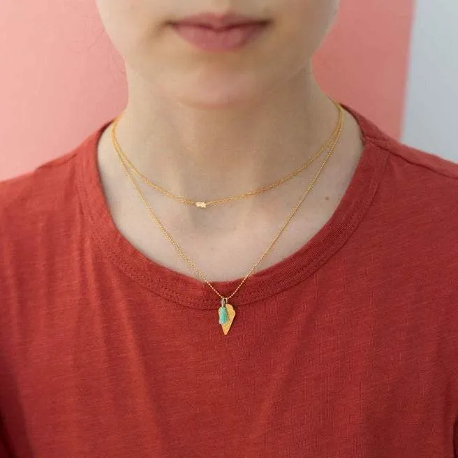 Adorabili Colliers Étoile Filante collier doré or fin 24k 36 cm