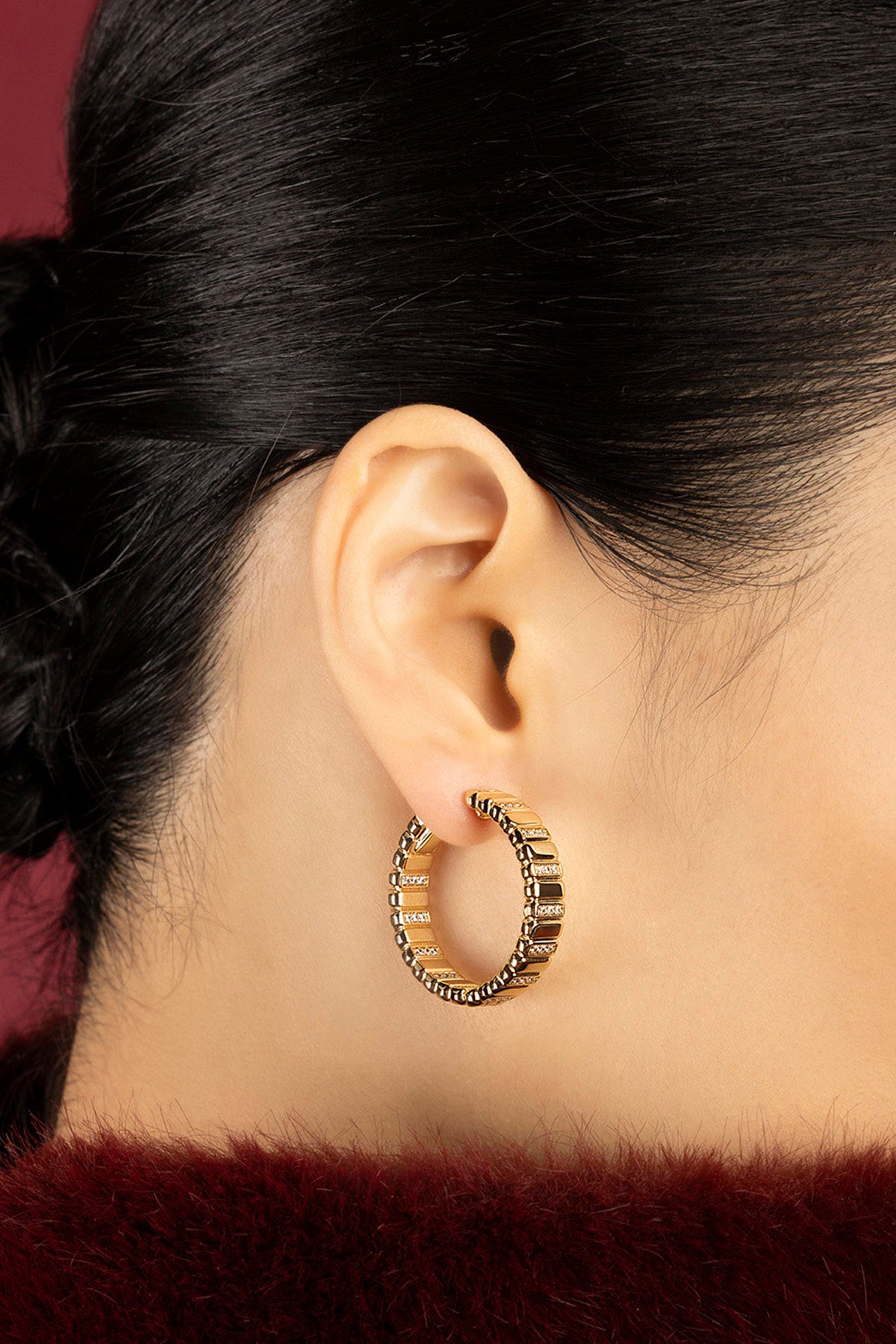 APM Monaco Automne Graphique boucles d'oreilles dorées