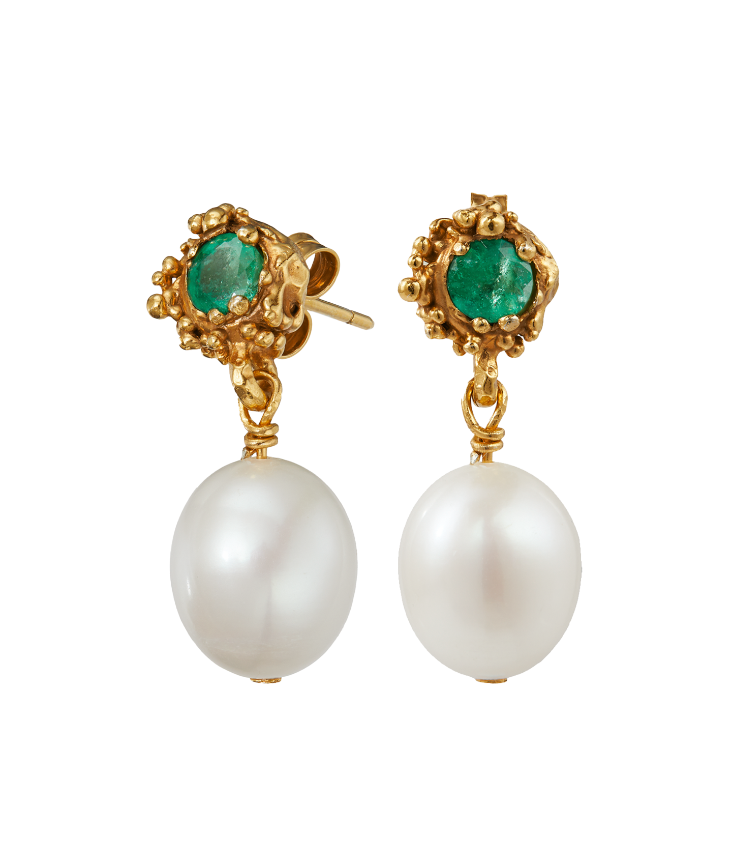 Alighieri Emerald Spark boucles d'oreilles émeraude perle