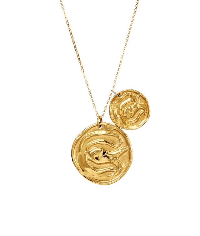 Alighieri Gone Fishing Double Medallion collier poisson doré