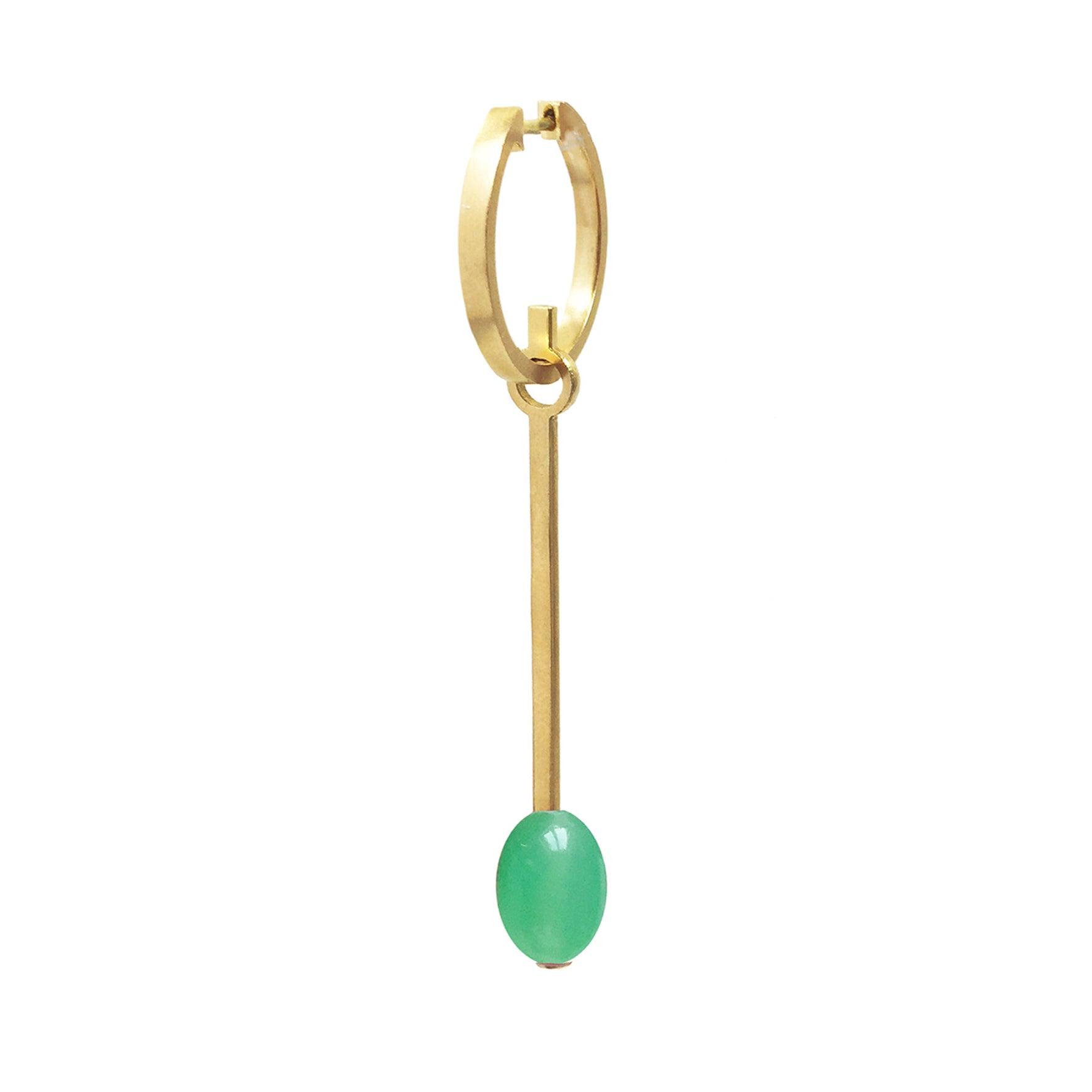 Aimée Aimer Tiare créole longue or jaune perle chrysoprase