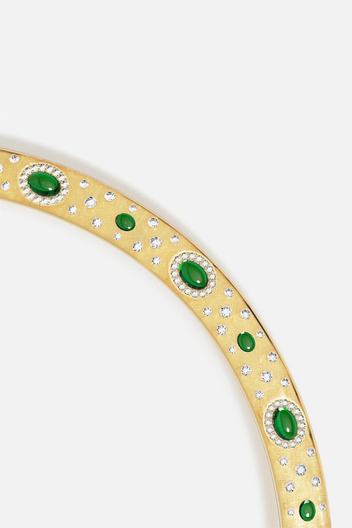 APM Monaco Automne Les Cabochons collier choker doré vert