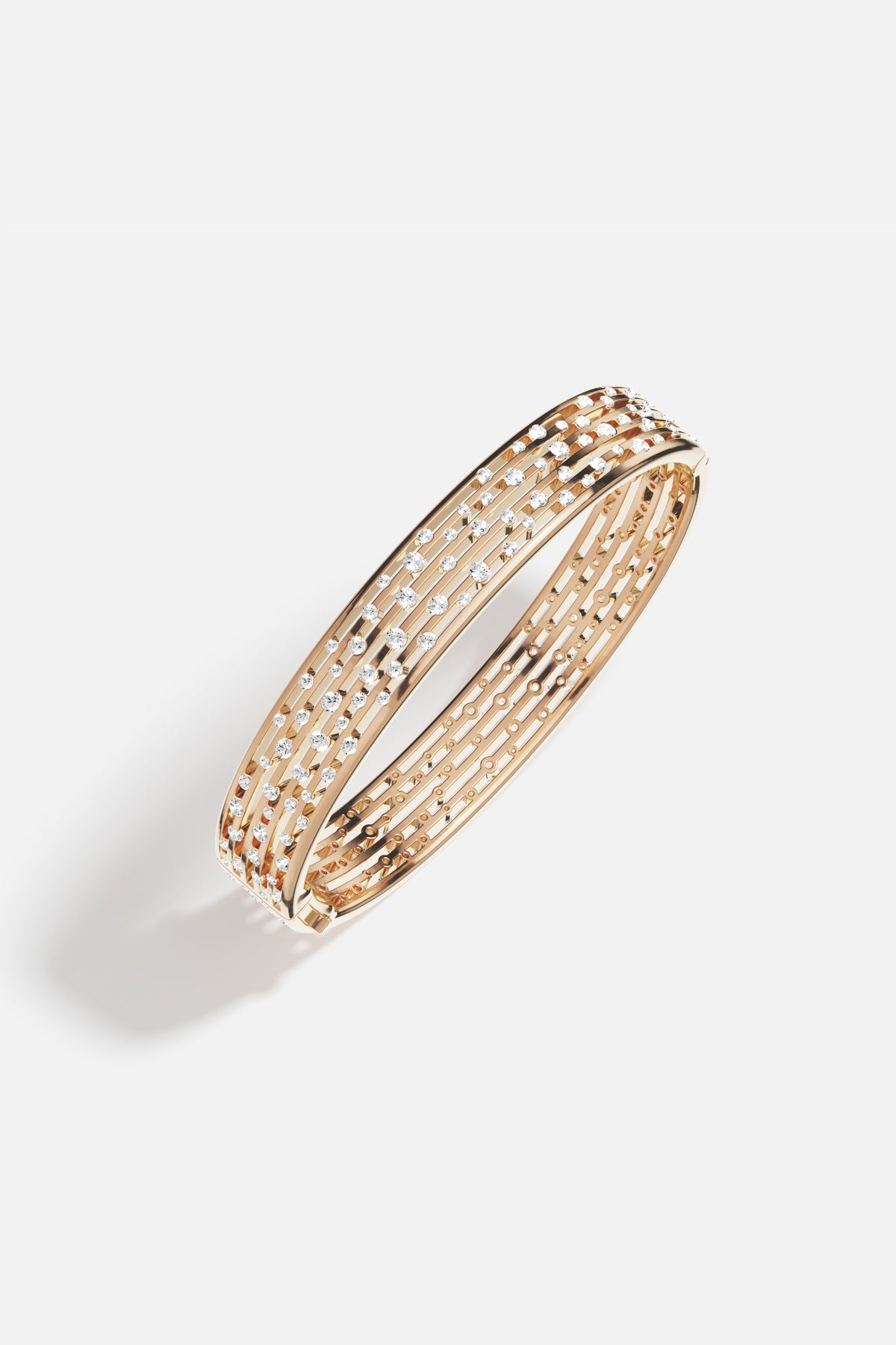 APM Monaco Automne Graphique jonc or rose zircon