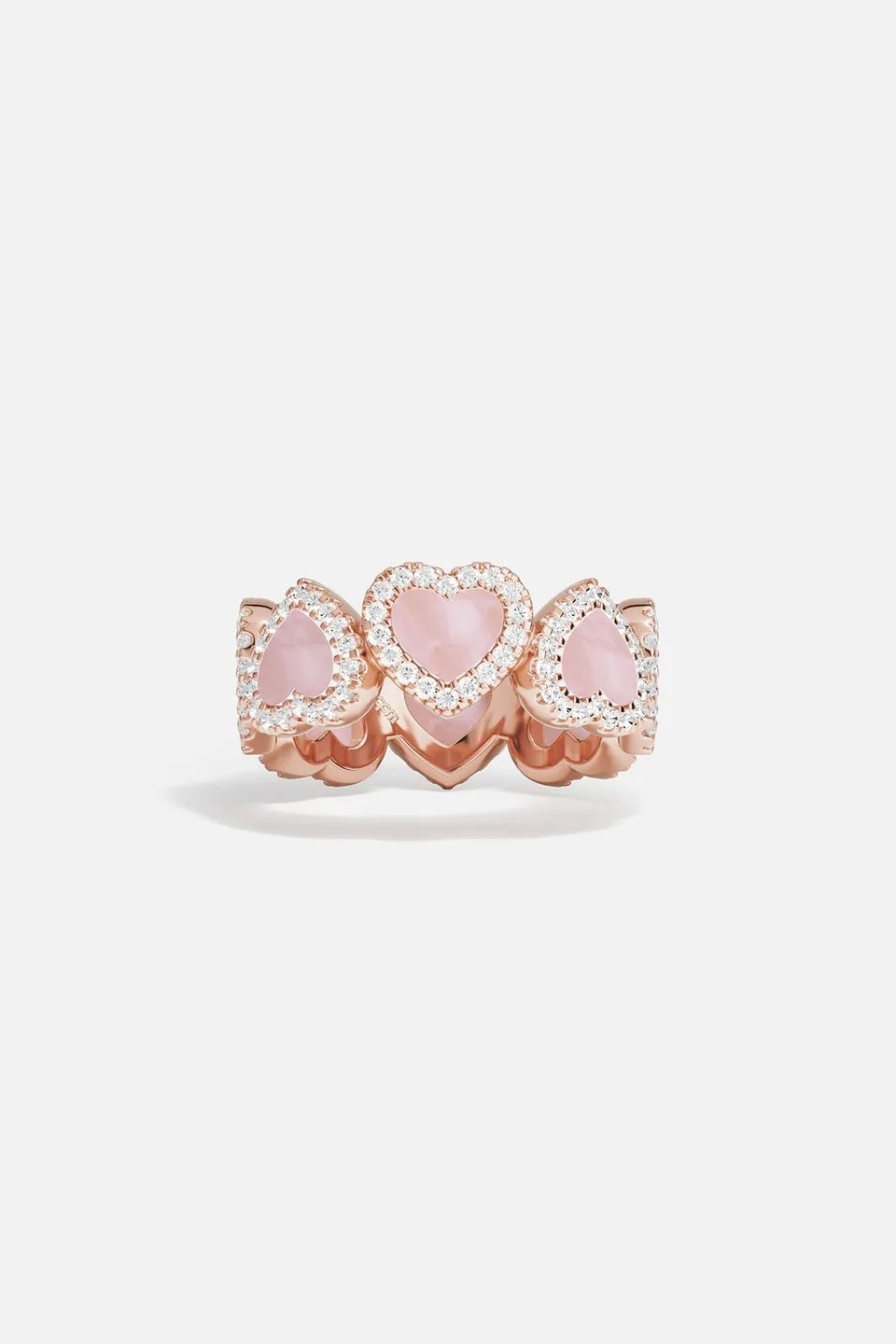 APM Monaco Méditerranée Cœur bague nacre rose taille 52