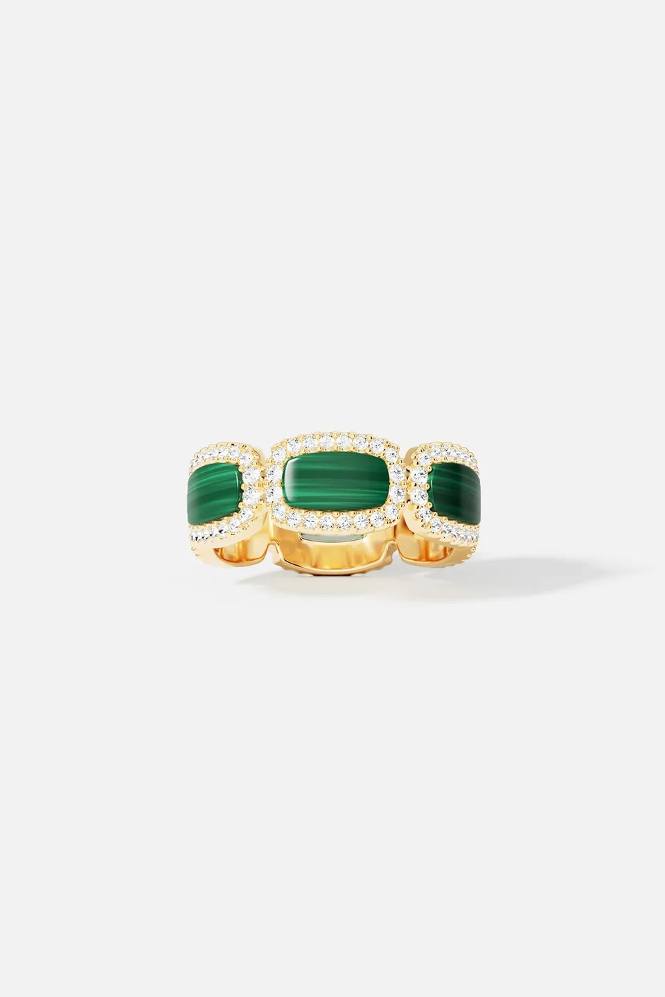 APM Monaco Méditerranée Nice bague malachite dorée