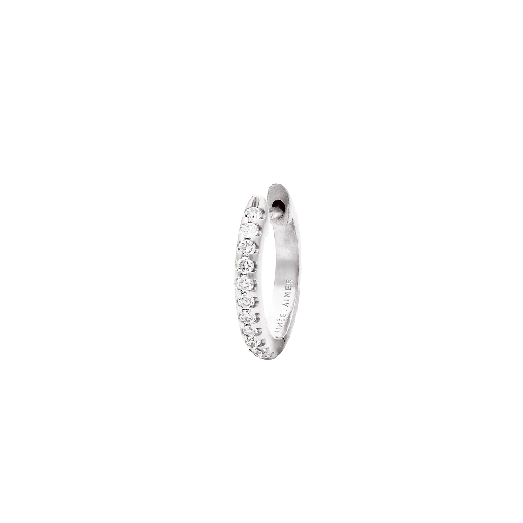 Aimée Aimer Bi créole or blanc diamants boucles d'oreilles paire