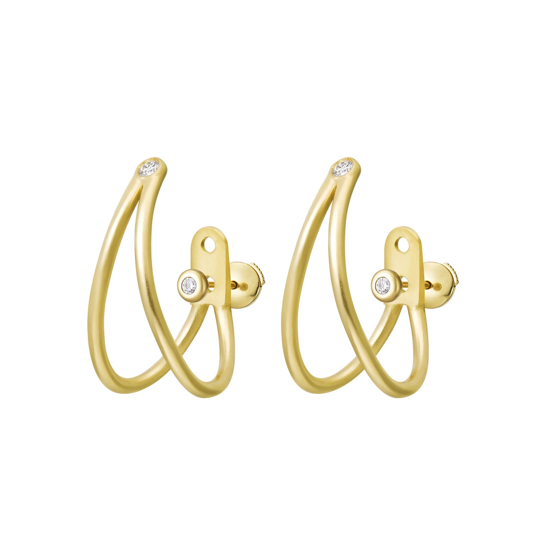 Aimée Aimer Boucles bague Liane or jaune diamant unité 0,10 ct
