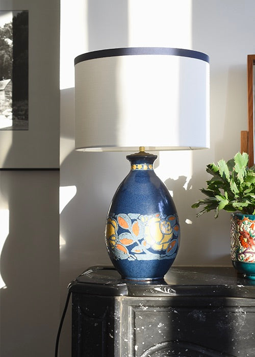 Aimée Aimer Luminaires Lampe Camélia Paul Jacquet céramique bleue