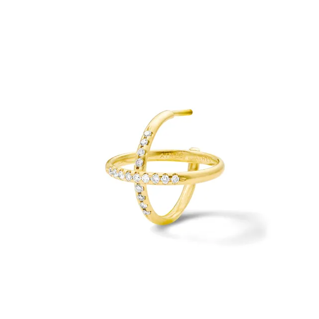 Aimée Aimer Sunset Créole Sunset boucles d'oreilles or jaune unité diamants