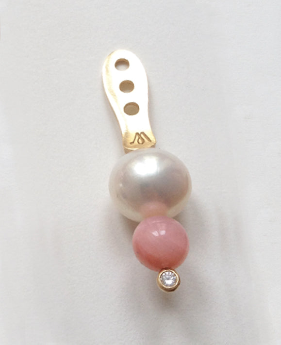 Aimée Aimer Chance dessous d'oreille or jaune perle opale diamant
