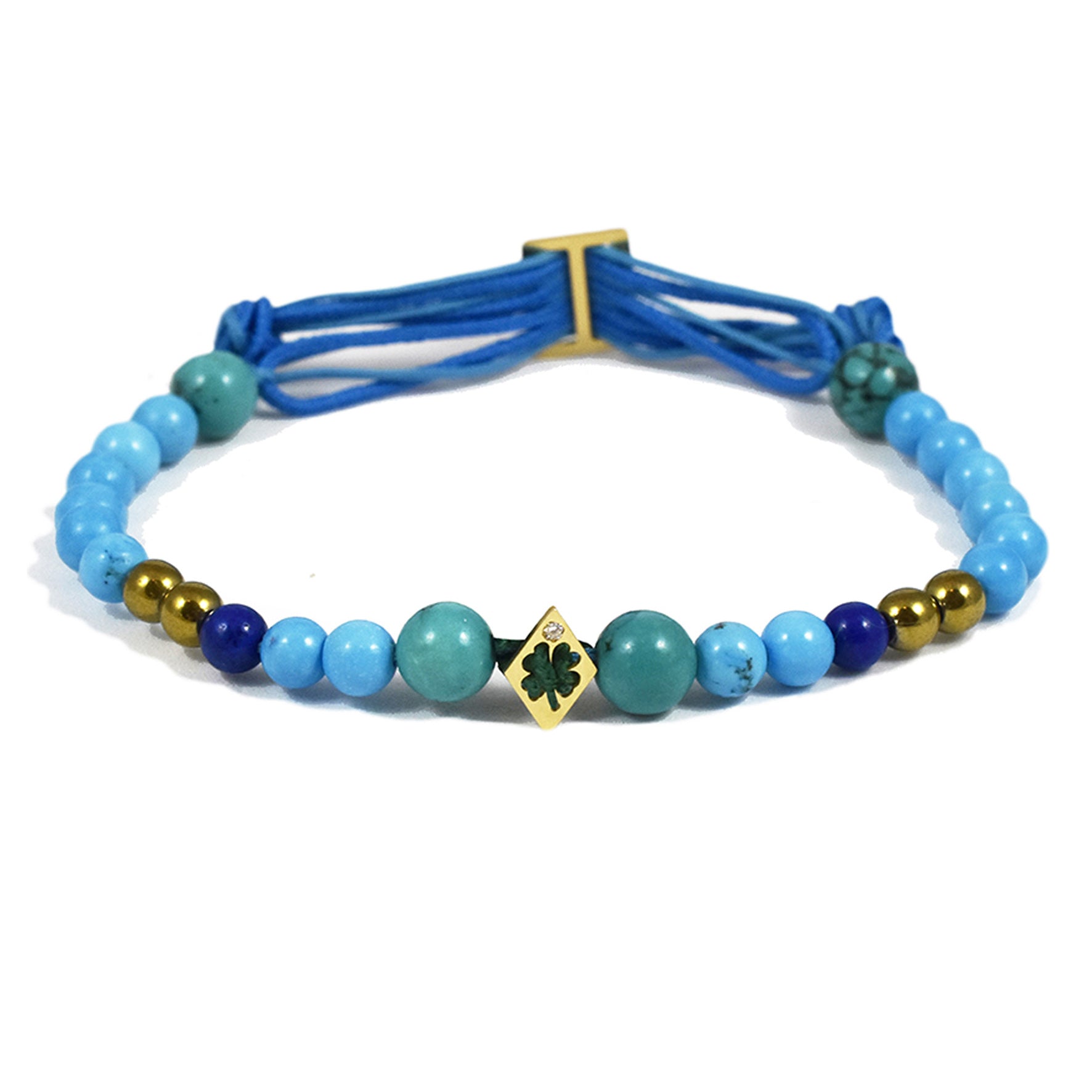Aimée Aimer Bel Aloha Trèfle bracelet or turquoise diamant