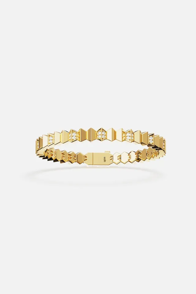 APM Monaco Yacht Club Up and Down Bracelet vague doré S