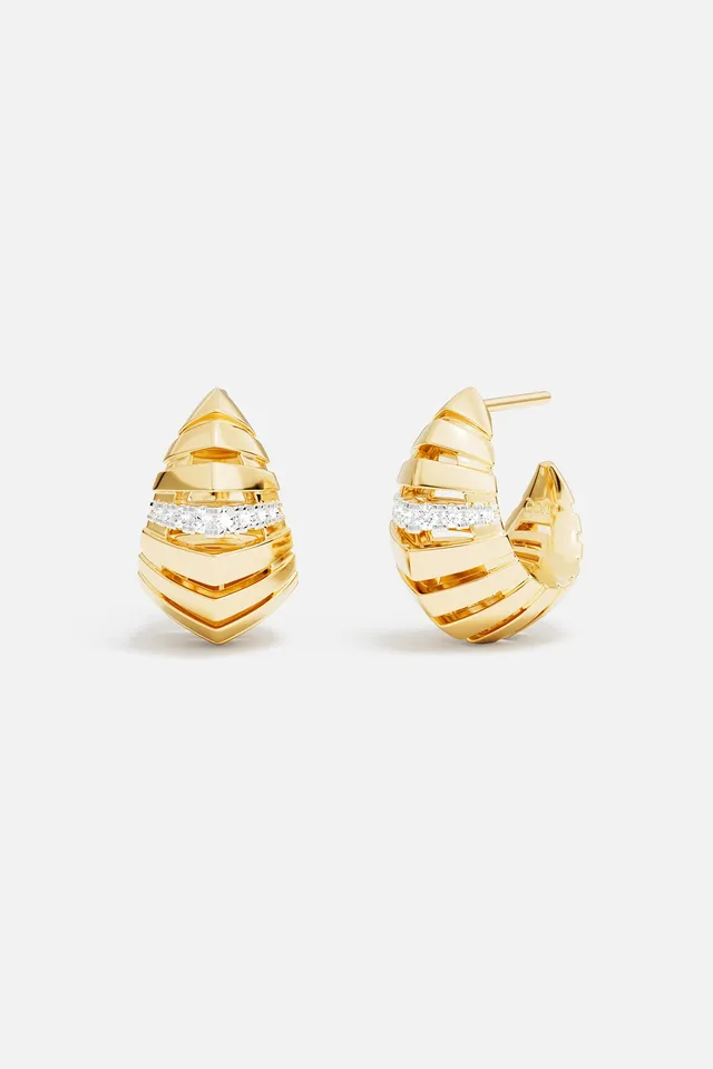 APM Monaco Soleil Rayon de Soleil boucles or jaune zircons