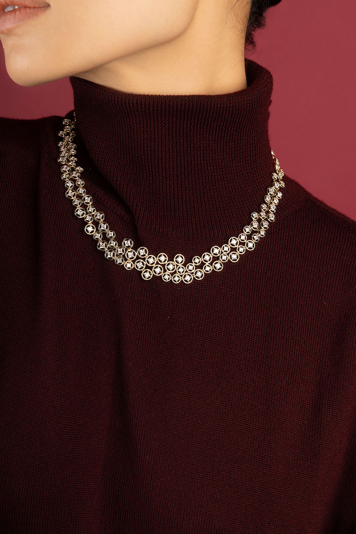 APM Monaco Soleil Bulles d'Eau collier doré 40 cm