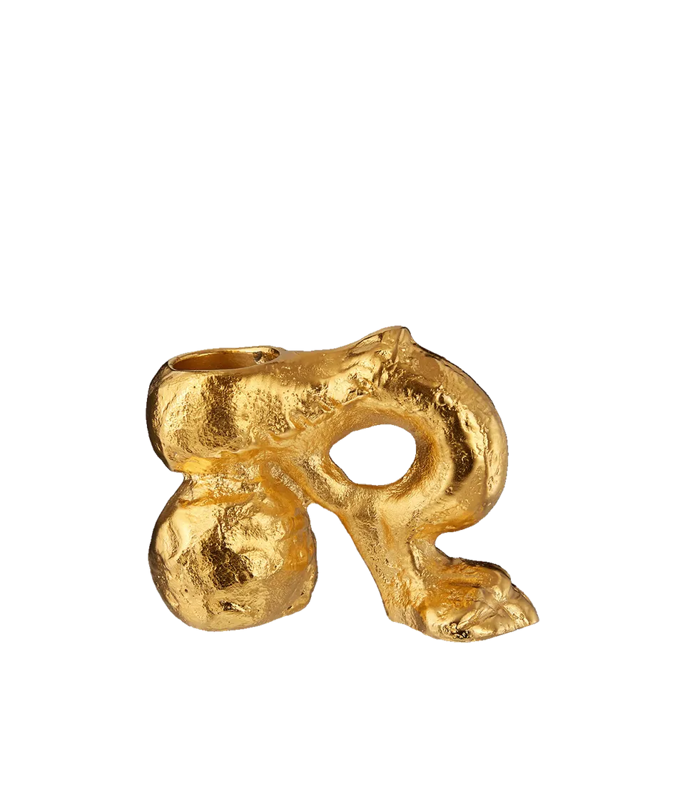 Alighieri CASA Lion Paw bougeoir laiton doré avec bougies