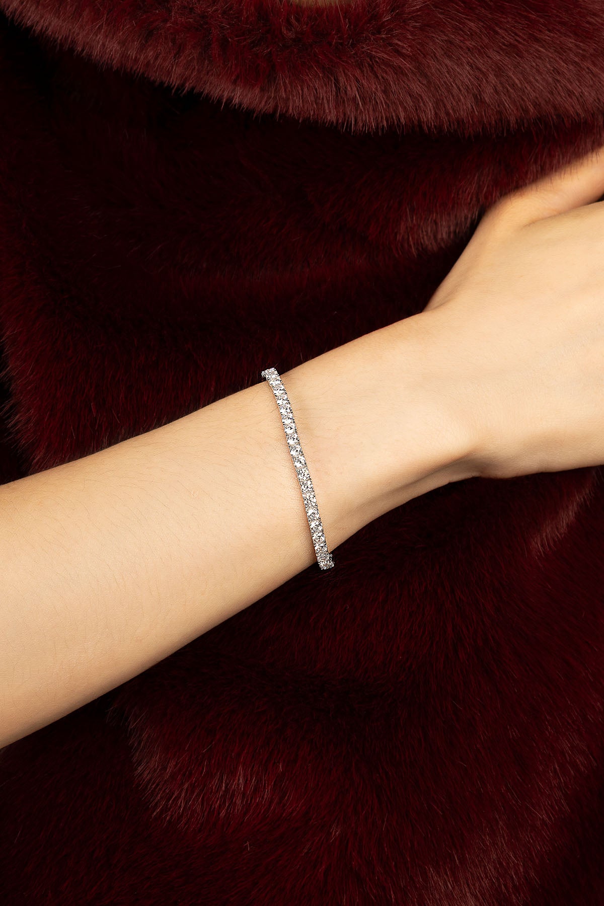 APM Monaco Lumière Tennis Bracelet blanc M 18 cm zircon