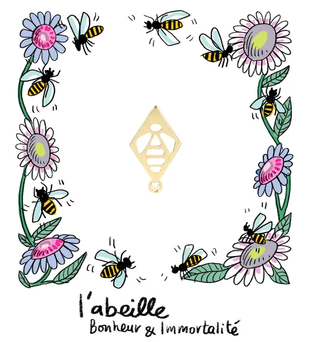 Aimée Aimer Abeille boucle d'oreille or diamant mono