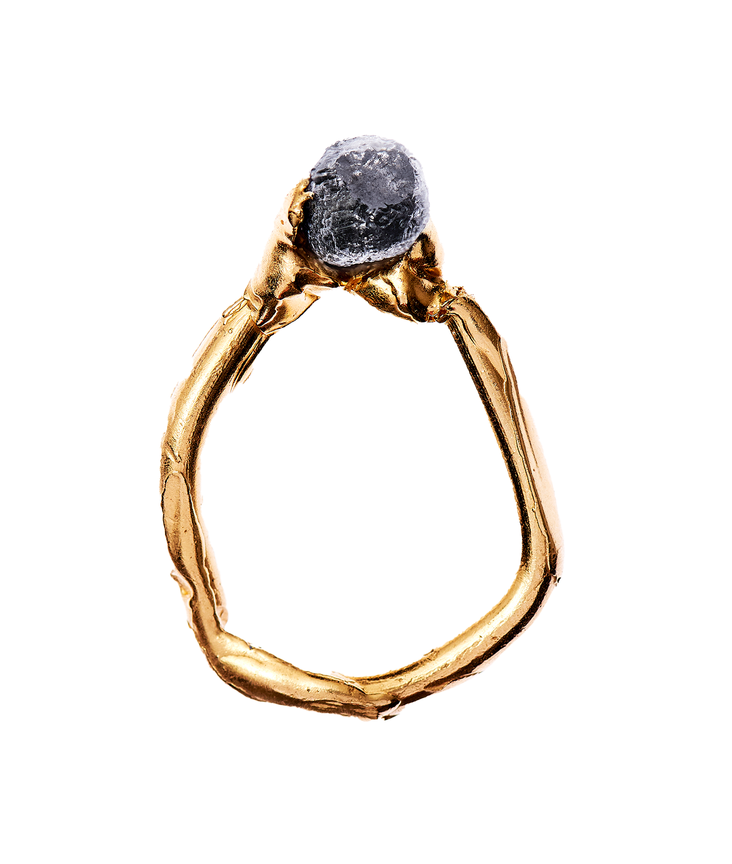 Alighieri Rocky Road bague or diamant texturée