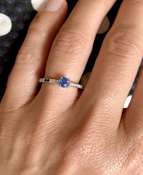 Aimée Aimer Spicy Love bague or blanc saphir taille 52