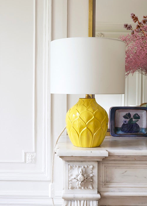 Aimée Aimer Ananas lampe citron faïence Saint-Clément 20 cm