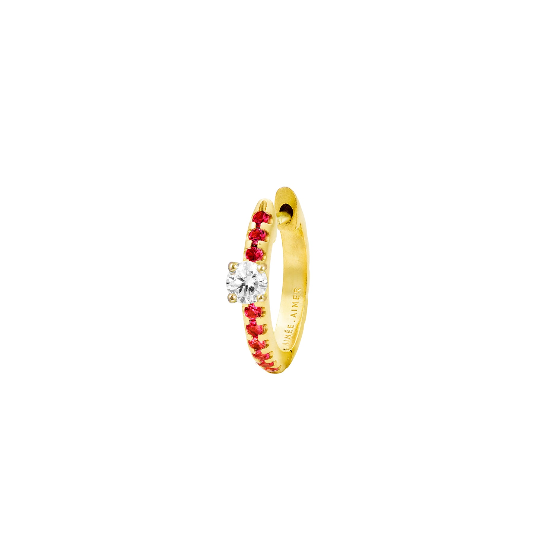 Aimée Aimer Spicy Love créole or jaune diamant rubis unité