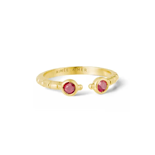 Aimée Aimer Folles Iguazu bague or jaune rubis taille 52