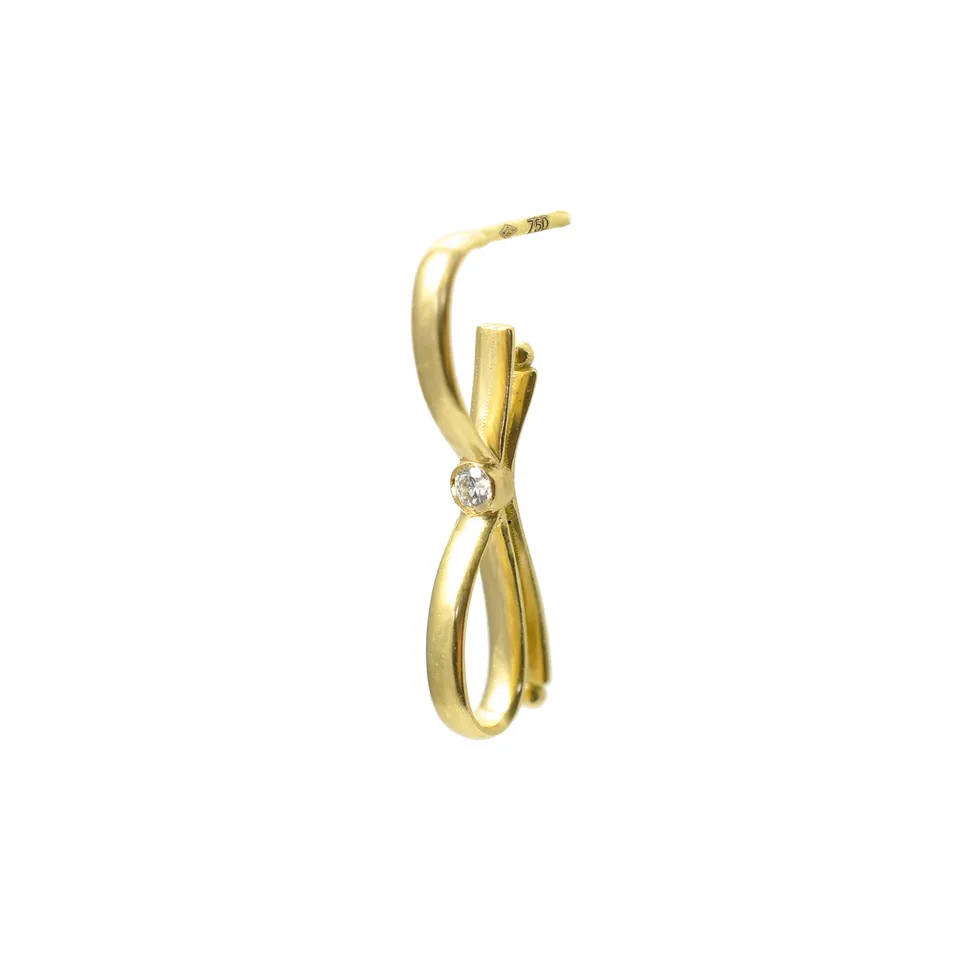 Aimée Aimer Ruban boucle d'oreille or jaune diamant unité