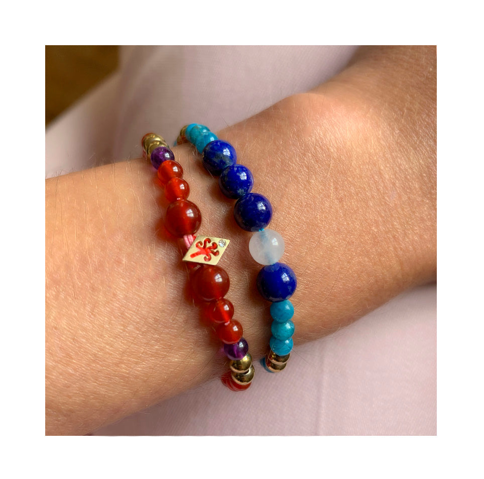 Aimée Aimer Bel Aloha Arbre de Vie bracelet or jaune cornaline