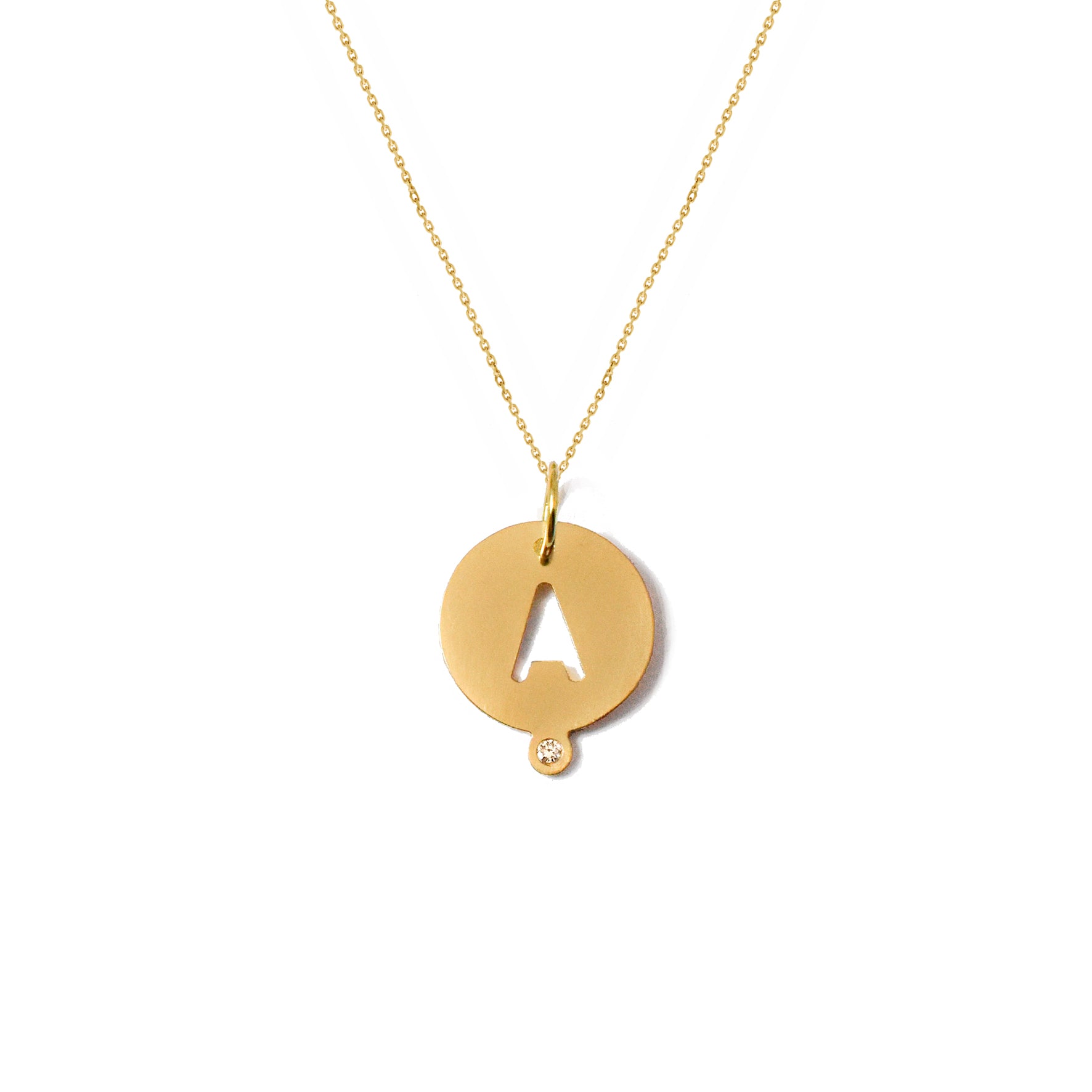Aimée Aimer Médailles Heureuses médaille lettre or jaune diamant