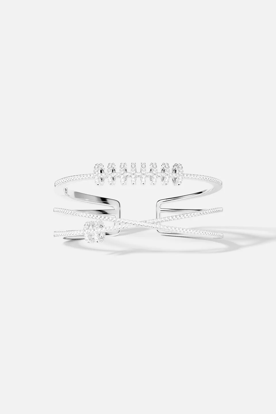 APM Monaco Croisette Piercing bracelet jonc blanc M 17 cm zircon